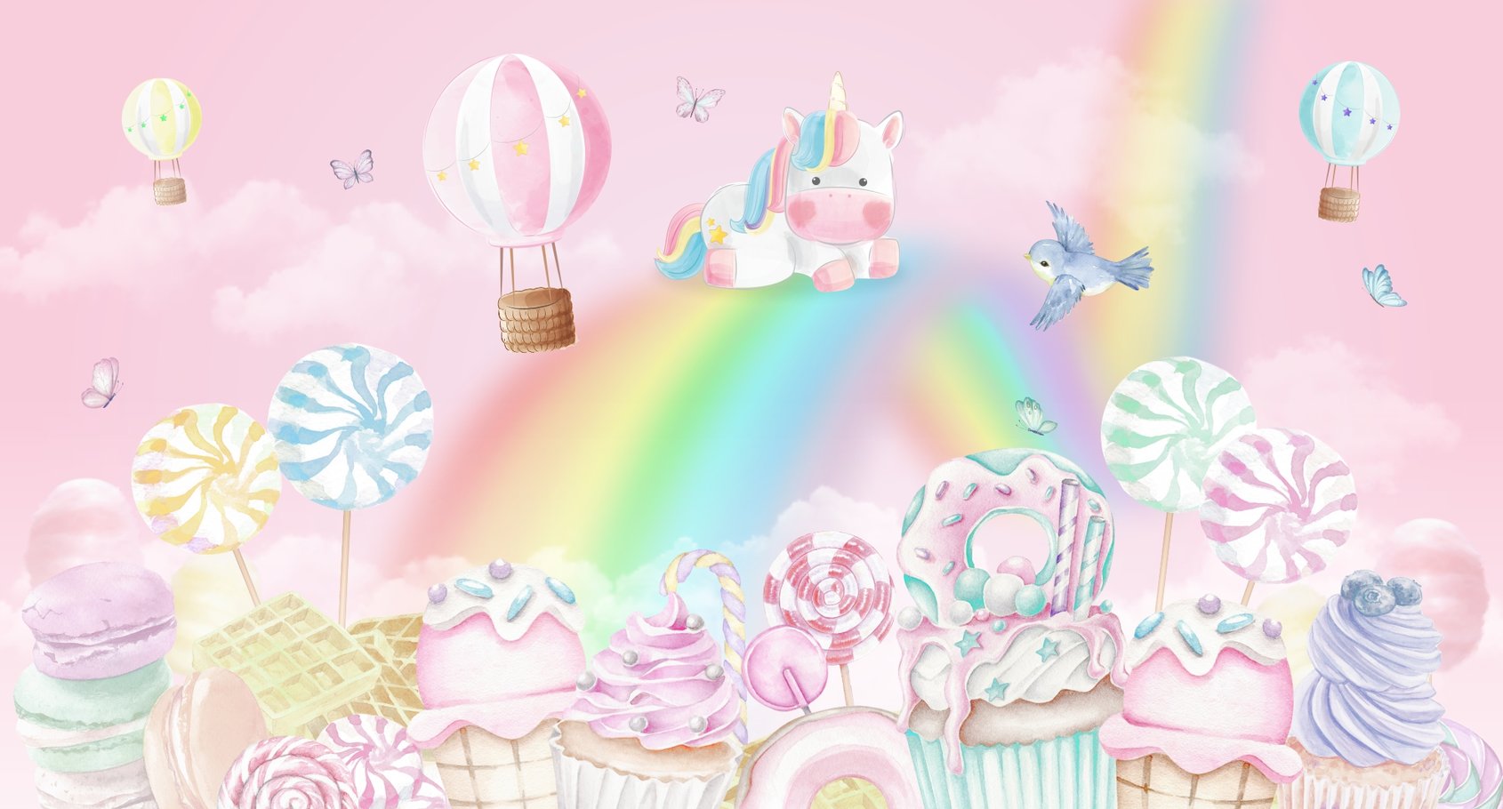 Capa do tema Candyland Unicórnio — Gustavo Faggiani Design
