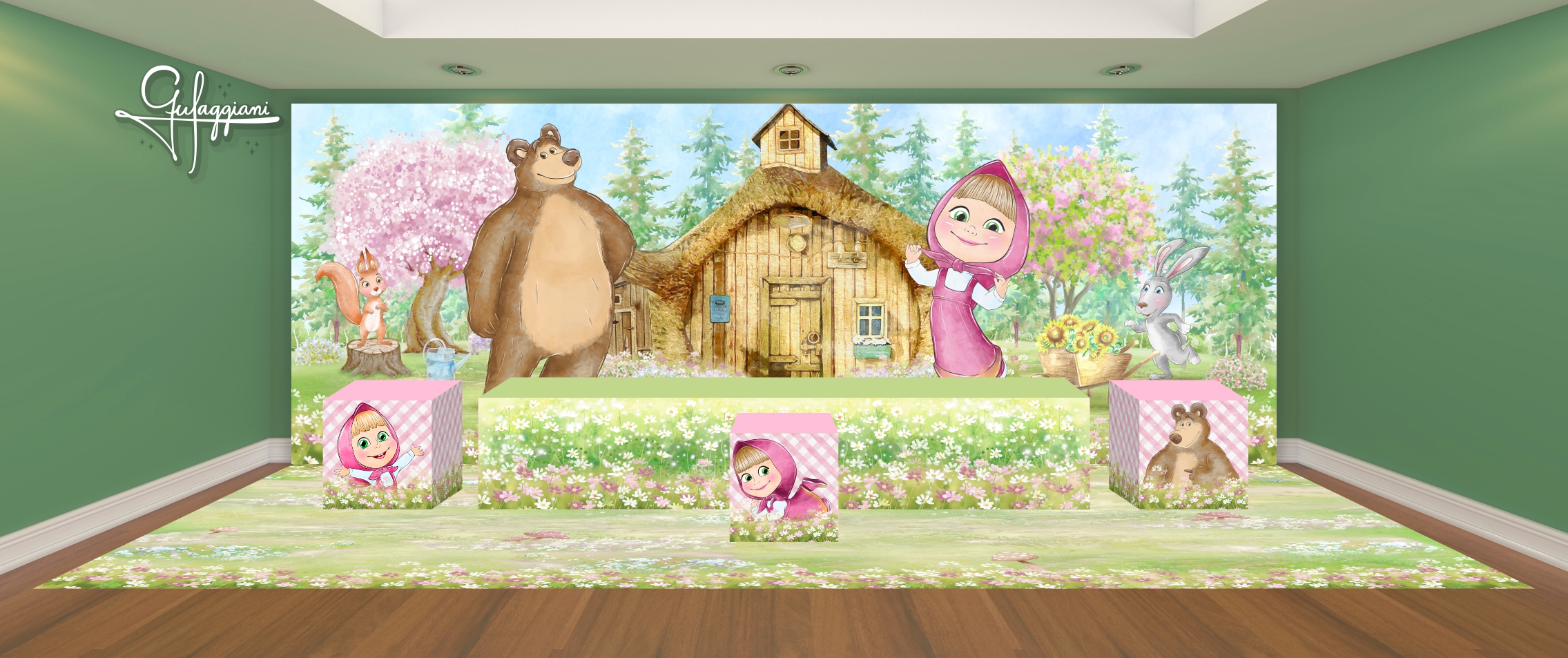 Capa do tema Masha e o Urso — Gustavo Faggiani Design